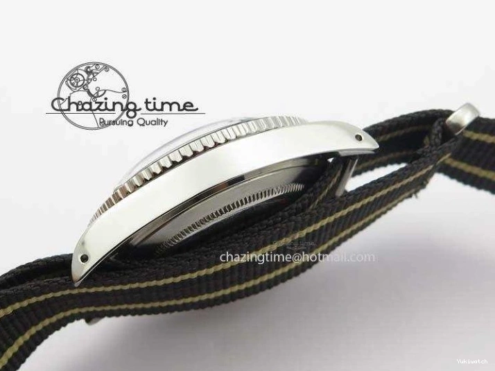 Strap SS Vintage On Dial Black A2836 Date Nylon No 1680 Submariner 0403